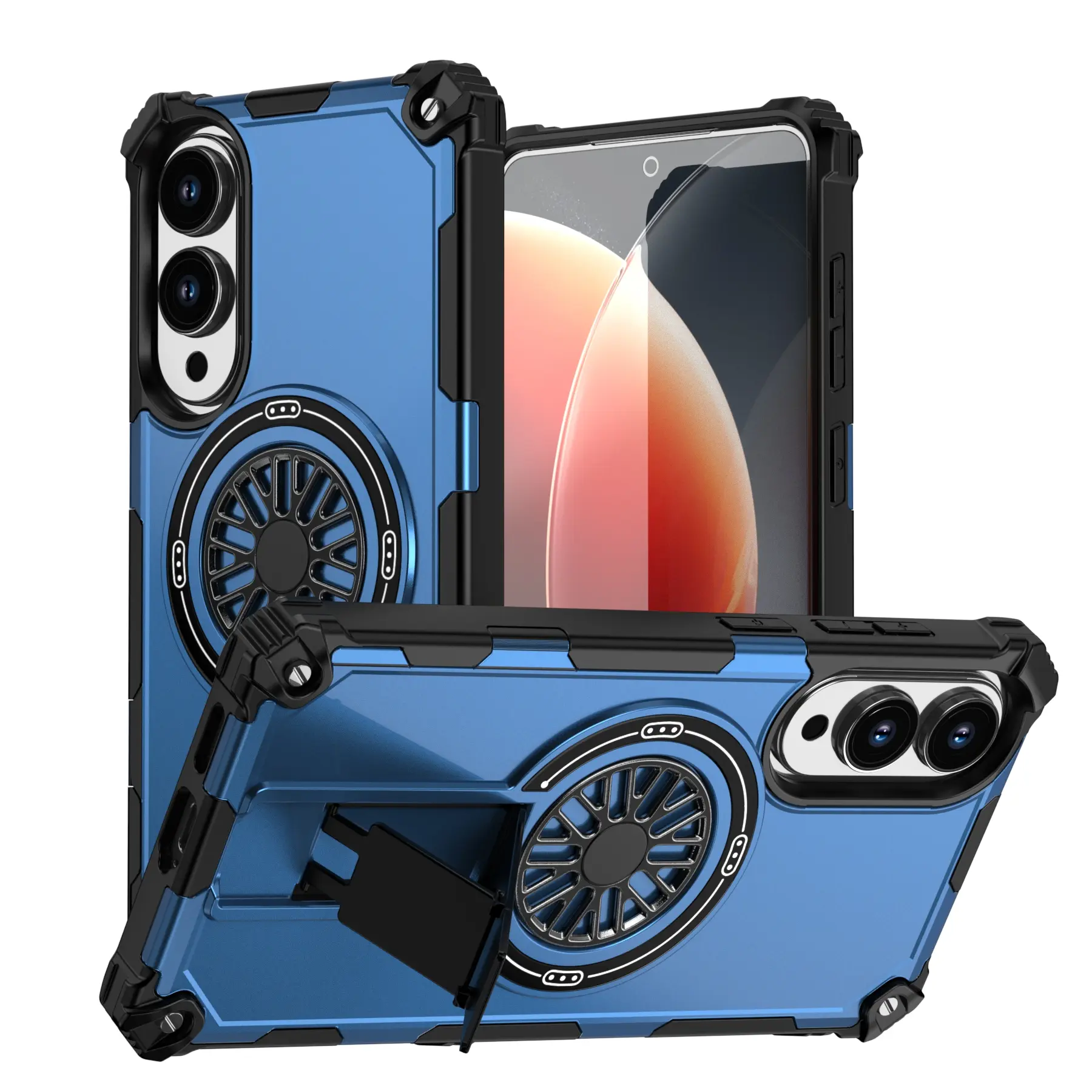 Armor Stand Magnetic Wireless Charge Case for Samsung Galaxy S25 S24 Ultra Plus A56 A36 A26 A16 A06 S24FE S25Edge Magsafe Cover