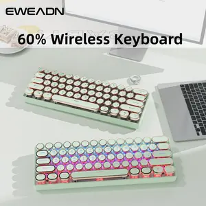EWEADN 60% Wireless Keyboard, Rechargeable Mechanical Keyboard with RGB Backlight, Mini Portable Keyboard, Office Keyboard for Windows Laptop PC