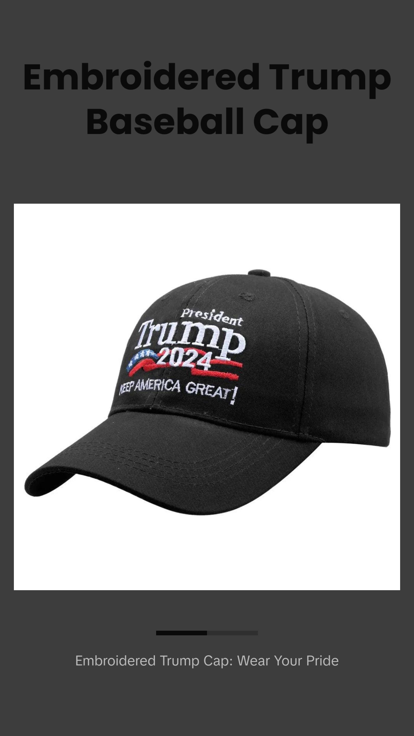 Keep America Great 2024 - Embroidered Trump Baseball Cap