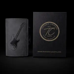 Electric Guitar Gray Leather Pop Up Wallet
