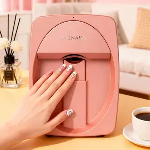 O2Nails 3D Nail Printer Robot - Smart Nail Painting Machine for Kids & Salons - Digital Intelligent Nail Art Printer with 2400 dpi, Long Lasting Gel & Acrylic, Lightweight & Portable
