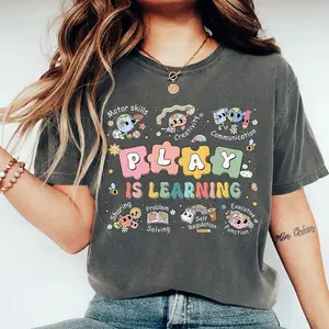 Play Is Learning Teacher Shirt, Groovy Teacher Shirt, SPED Teacher Shirt, School Counselor Shirt, Back To School, New Teacher Gift, SPED Tee Comfort Cotton, Groovy Teacher Shirt, Teacher Life Shirt, Teacher Team Shirt, Kind Teacher Fabric Tshirt
