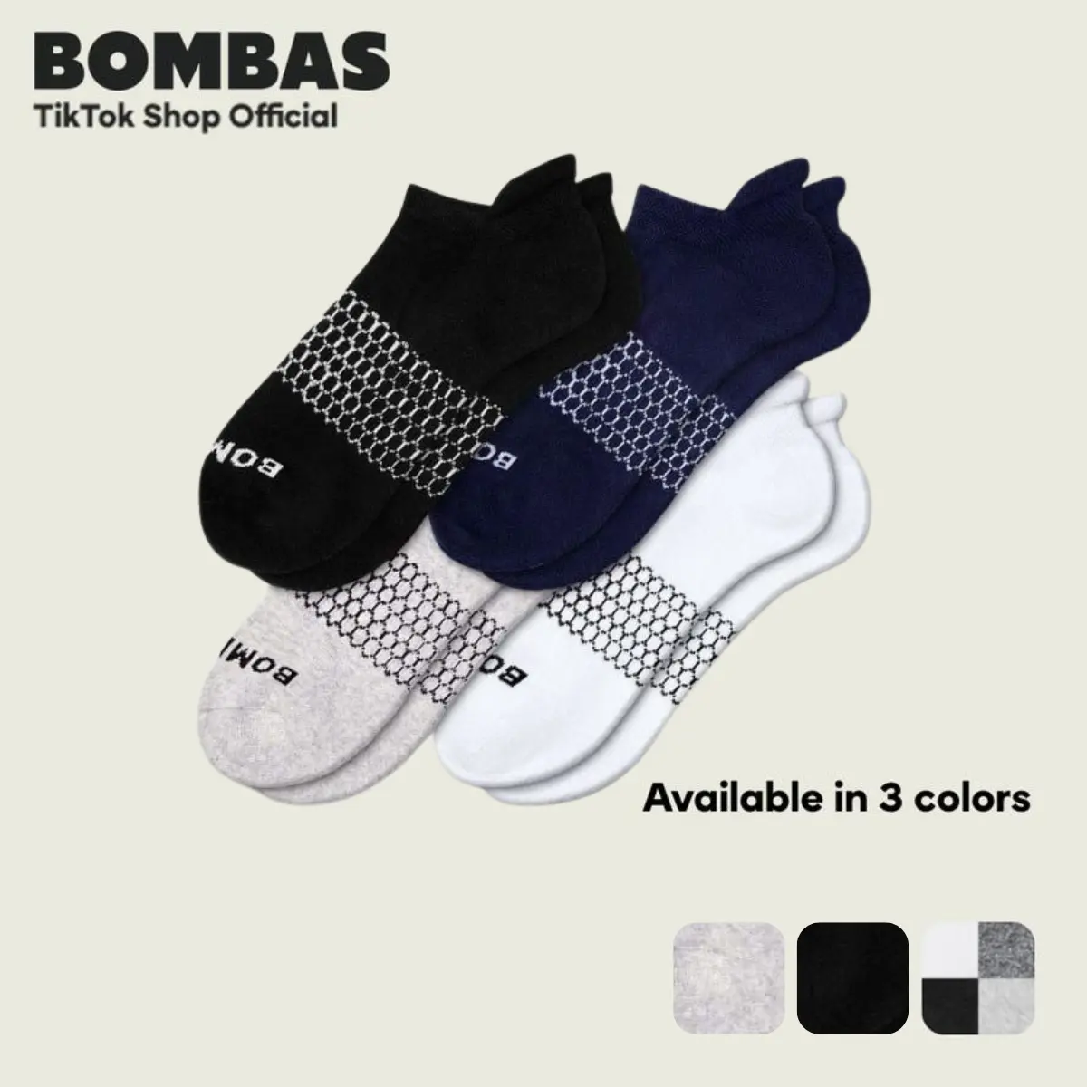 [Pack 3] BomBas Honeycomb Ankle Support Solid Socks for Women, Men | Multi Colors Unisex Running Socks, Seamless Toe, Compression Socks | Stylish Socks