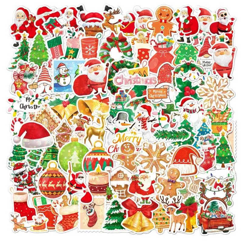 Waterproof Christmas Stickers Set (1 Pack), Perfect Holiday Party Gifts for Kids, Decorate Water Bottles, Laptops, Phones & More!