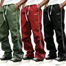 Men's 3-Pack Fitted Polyester Casual High Rise Streetwear Joggers - Gold Side Stripes, Moisture Wicking, Quick Dry, Gym-to-Street Use, All-Season Versatility for 25-34 Age Group, Casual Joggers,sohochic
