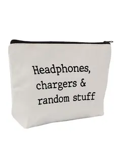Letter Pattern Case, 2025 New Style Casual Earphones Storage Bag, Chargers and Cables Bag, Personalized Charger Pouch, Dad Gift for Father's Day, Men Birthday Present, Mother's Day Gifts, Headphone Pouch, Earbuds Headphones