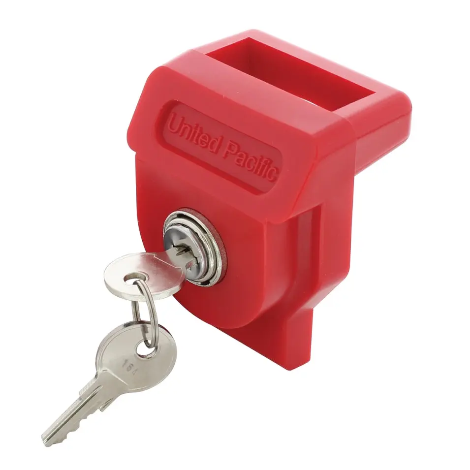 Red Universal Glad Hand Padlock - Heavy Duty Molded Plastic Anti-Theft Secure Lock for Trailers, Keyed Alike Anti Theft Locks with 2 Keys (Increases Safety)