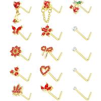 Gold Red Nose Rings