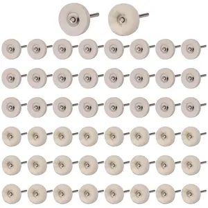 50 count 1 Inch  Felt Polishing Accessory Kits, 25 Each Spherical/Flat Buffing Wheels for Proxxon Dremel Rotary Tool - 1/8" Shank, Ideal for  Metal  and Glass Polishing