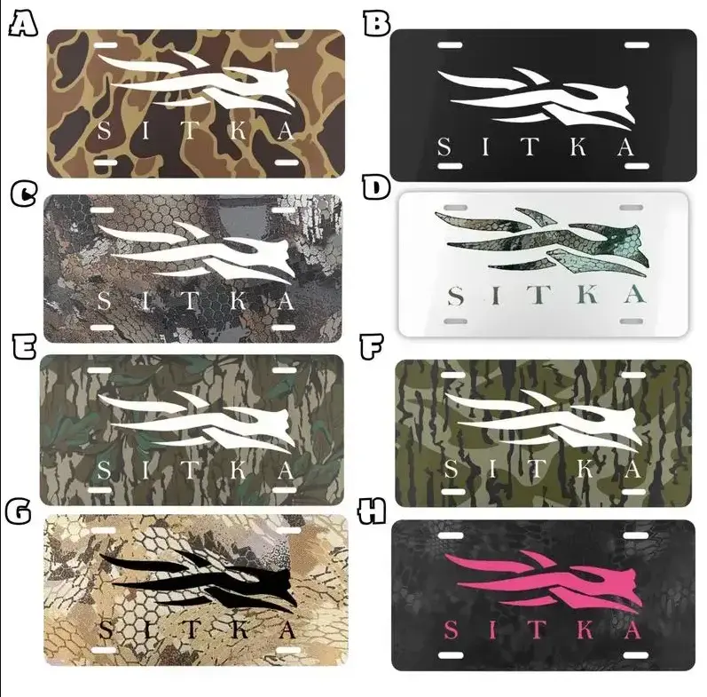 Sitka Logo Camouflage License Plate - 100% Aluminum, Pre-Drilled, Vibrant Colors, Car Accessories, Perfect GiftAluminum License Plate 12 inch x 6 inch