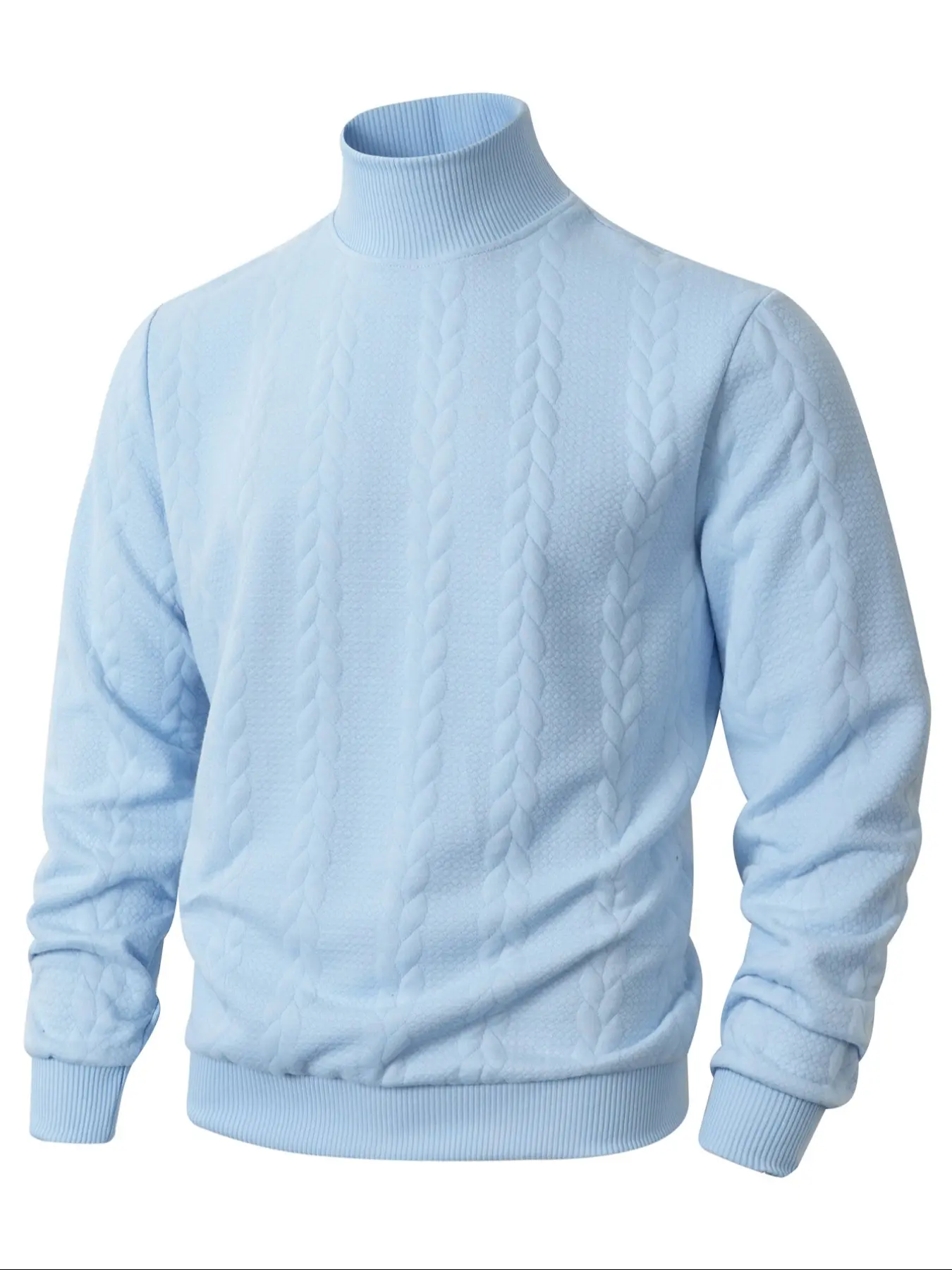 Men's Fall Winter Warm Sweater for Daliy Wear, High Neck Pullover Long Sleeve Jumper, Casual Sporty Design, EssentialWardrobe ltem, Casual Fitted Knitwear, Knit Pullover Tops