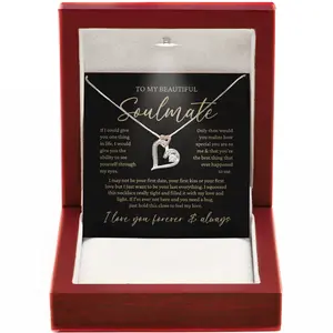 I Love You Always and Forever – Soulmate Necklace Featuring Stunning Cubic Zirconia, Perfect for Romantic Gifts, Anniversary Gifts for Her.
