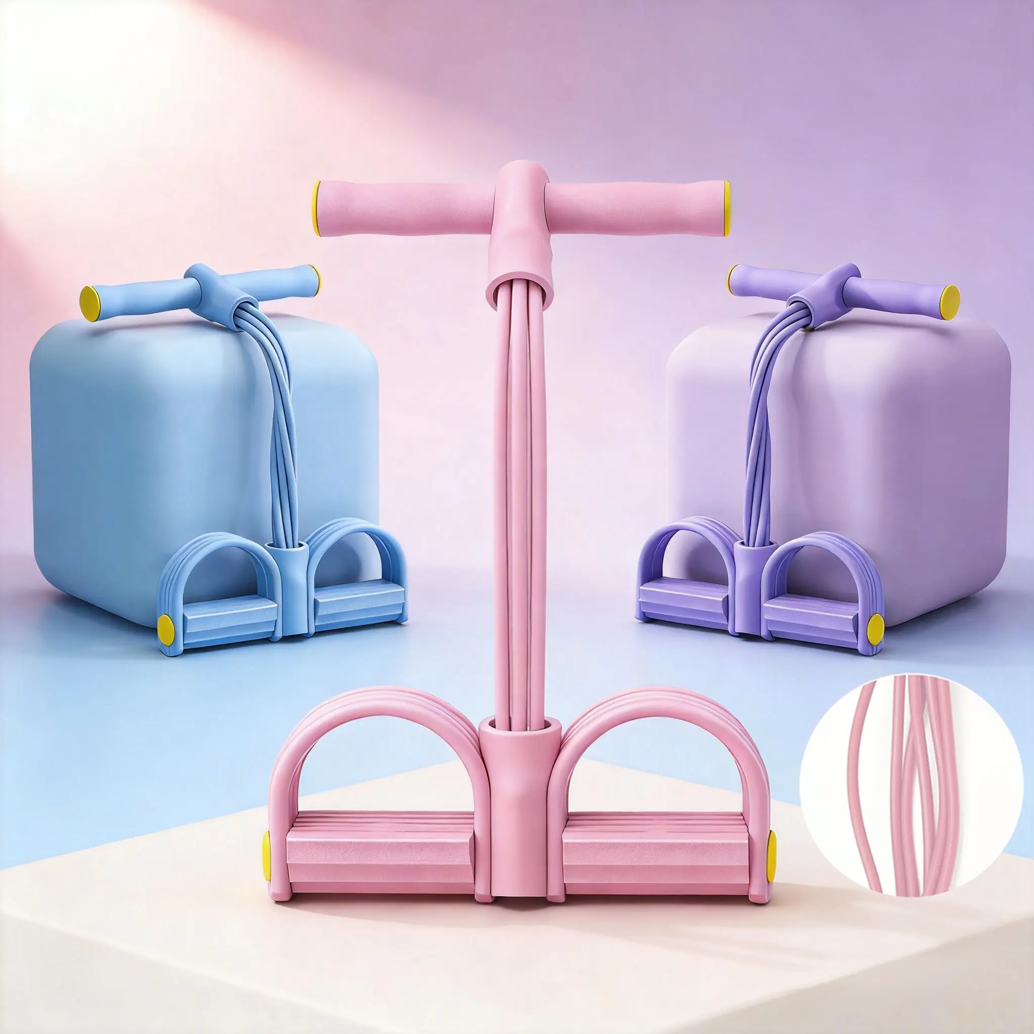 6-Tube Pedal resistance bands , Portable Fitness Gear pedal puller resistance band total body training at-home gym equipment yoga enthusiast hip training equipment portable exercise equipment these occlusion bfr
