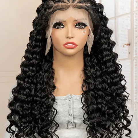 26 Inch 13x6 Lace Frontal Wig for Women, Natural Looking Wigs, Synthetic Curly Wig, Pre-Plucked Hairline, Heat Resistant Fiber, Ideal for Daily Wear, Heat Friendly Wig