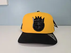 Aguilas del America Hats, Yellow/Black Snapback with logo del America, Gorra de las Aguilas del America