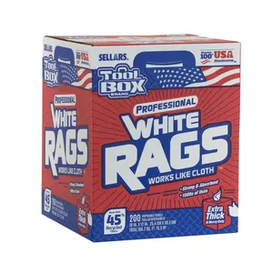 Z400 Natural Fiber White Painter's Rags 200-Count for Effective Cleaning and Maintenance Cleaning