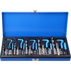131 count SAE Thread Repair Kit, HSS Drill Helicoil Kit Standard, 1/4" 5/16" 3/8" 7/16" 1/2"