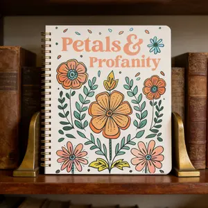 Premium Spiral-Bound Petals & Profanity Coloring Notebook – Adult Coloring Book with Playful Profanity & Beautiful Floral Art, Thick Artist-Grade Paper, Gold Coil Binding, Perfect for Relaxation, Self-Care, Birthday Gifts, White Elephant Gifts & Stress