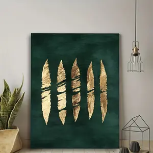 Canvas Print Emerald Green and Gold Wall Art · Abstract Art · Dark Green Wall Art · Gallery   Wall Art Flower