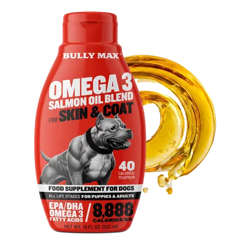 Bully Max Salmon Oil Nutrition Supplement for Puppies & Adults, Dog & Cat Dietary Supplement Supporting Skin Health & Coat Shine