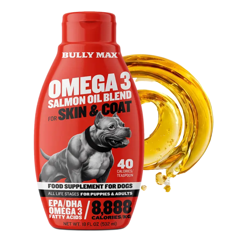 Bully Max Salmon Oil Nutrition Supplement for Puppies & Adults, Dog & Cat Dietary Supplement Supporting Skin Health & Coat Shine
