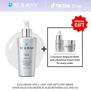 REJURAN Turnover Ampoule, c-PDRN - Anti-Aging Face Serum for Firmness, Radiance, and Youthful Skin. Larger Size for Extended Use (1.69 fl oz), Korean Skin Care.