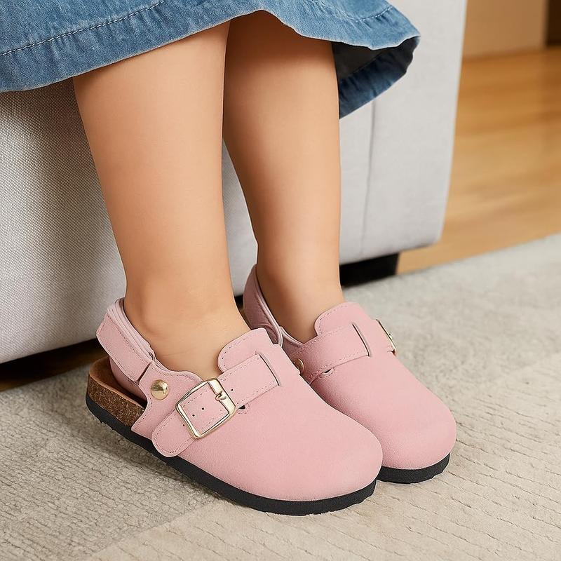 Project Cloud Kids "Little Benton Strap" Clogs for Kids Genuine Leather, Memory Foam Water Resistant Clogs Lightweight Non-Slip Girls Footwear