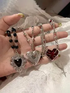 Heart Shaped Pendant Necklace, Fashion Jewelry for Party, Daily Clothing Decor, Trendy All-match & Exquisite Jewelry for Birthday Gift