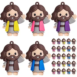 Household daily necessities 25 Pcs Little Jesus Figures - Mini Jesus Figures Toy to Hide and Seek Tiny Christ Savior Doll Religious Party Favors for Easter Church Sunday School Baptism Gift(Lively Colors)