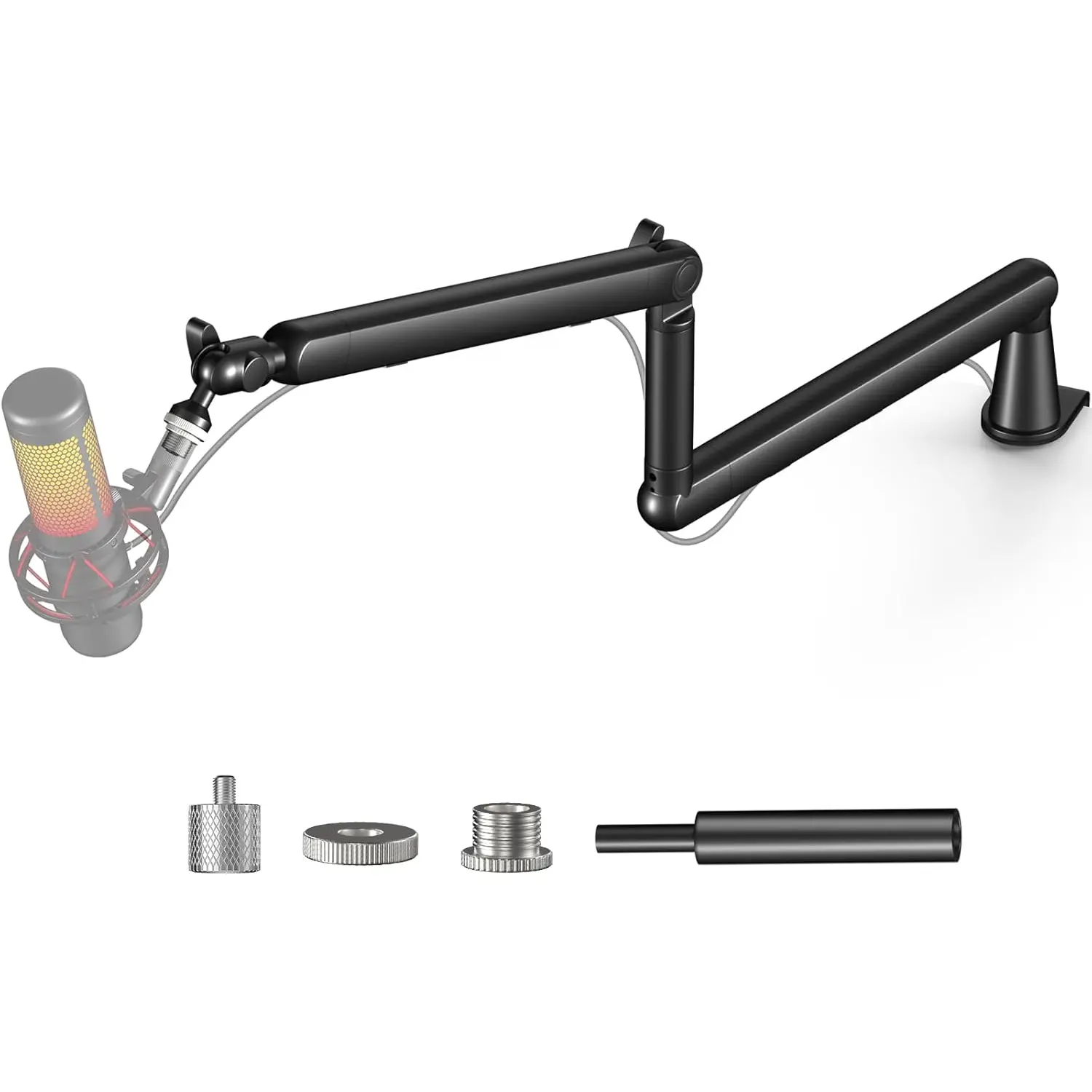 Microphone Arm, AK-55 Desk Low Profile Adjustable Mic Boom Arm Stand,Suitable For Blue Yeti,Snowball iCE,  QuadCast,SoloCast,Elgato Wave,Etc