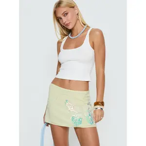 Crystal Visions Sequin Mini Skirt Yellow