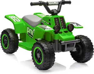 6v Kids ATV Quad Ride-on Car - 2MPH, Push-Button Accelerator, Rubber Handles | Toddler Electric 4-Wheeler Toy for Boys & Girls-green