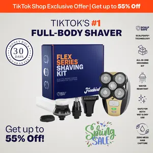 Freebird FlexSeries Electric Head & Body Shaver/Razor For Men – Smooth, Cordless, Waterproof, Skin-Safe Rotary Razor with Nose Hair Trimmer, Brush & Massager for Bald Men