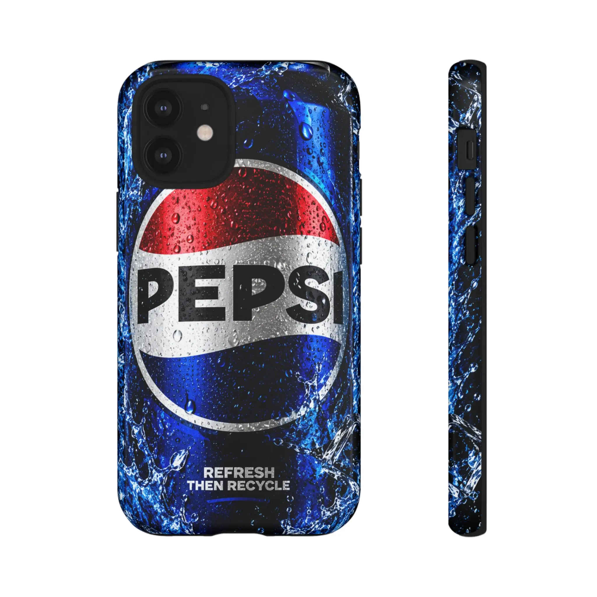 Pepsi-Inspired Tough Phone Case | Blue Soda Can Aesthetic iPhone & Samsung Case | Water Splash Protective Case | Retro Cola Style Gift