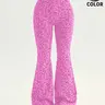 Women's Leopard Print Sport Pants, Spring Summer Micro Flare Yoga Bell Bottoms, Comfortable Breathable High Waist Workout Wide Leg Pants, Athleisure Style Pants, Activewear Bottoms, Active Sports Bottoms