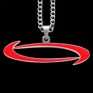 Red Opium 00 Necklace - 1.25" Mirror Polished Stainless Steel Carti Pendant with Red Enamel & Laser Cut Design - Hypoallergenic & Rust Resistant Chain Ken Carson Destroy Lonely Free Gift Included