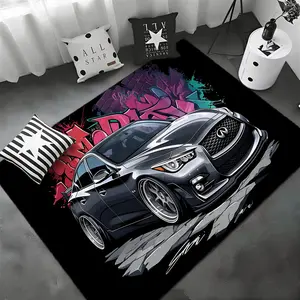 Japanese Luxury Car Infiniti Floor Mat Non-Slip Soft Flannel Thickened Rug Indoor Door Mat Ultra Soft Absorbent Wear-Resistant Floor Mat for Living Room Hallway Entryway Front Door Porch Durable Non-Skid Home Decoration Mat for Indoor Daily Use