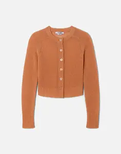 Slim Cashmere Cardigan - Papaya