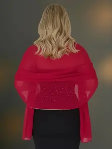 Chiffon Shawl Sparkly Scarf Formal Dress Cover-Up with Glamorous Sparkle and Soft Breathable Fabric Rhinestones Pashmina Shawls and Wraps for Evening Dresses