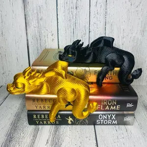 Sleeping Bookshelf Dragon 3D Printed Bookshelf Decor - Adorable Design in Black & Gold Options, Sturdy and Durable, Ideal for Book Lovers