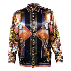 Prestige Satin Digital Print Button Up Shirt PR-470