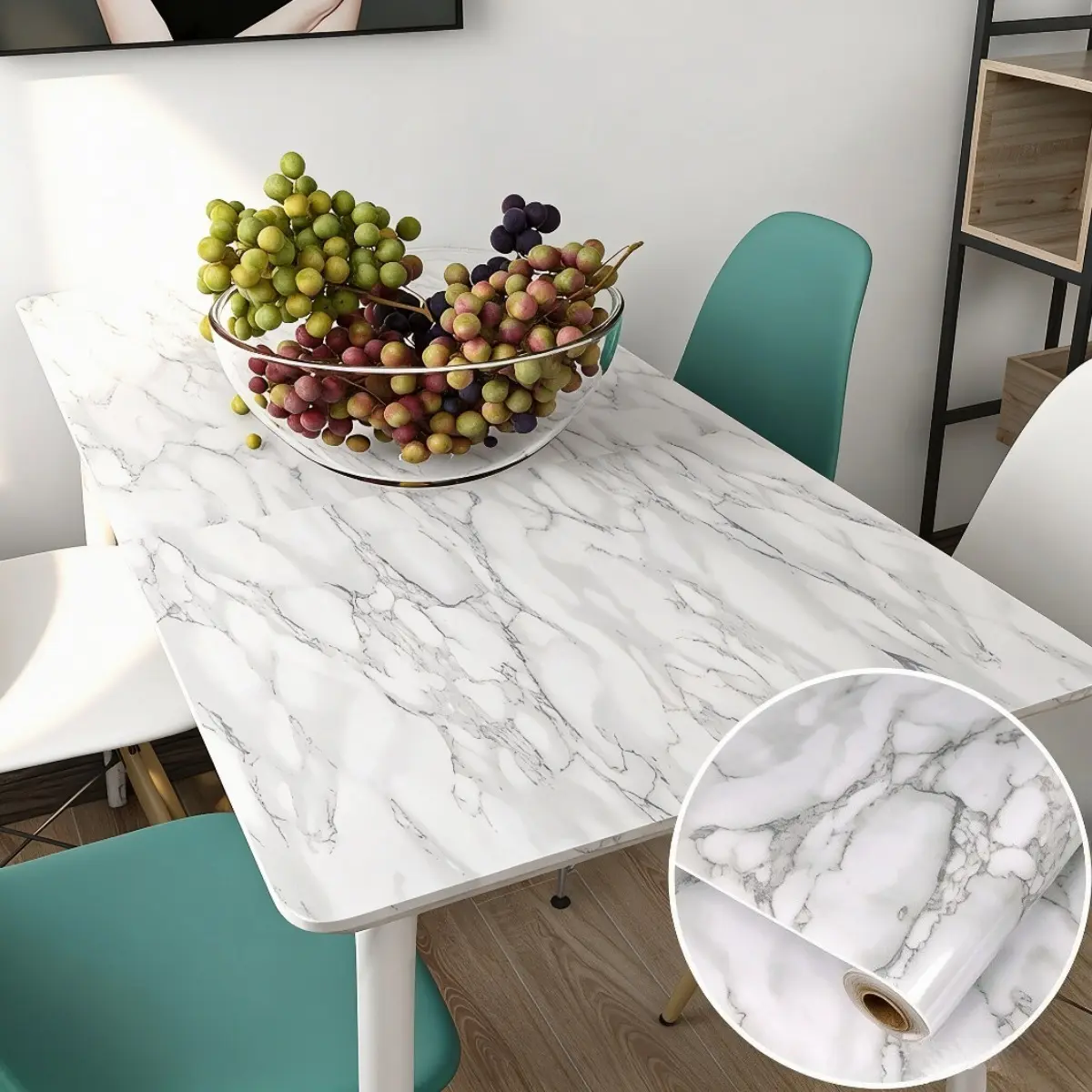 Peel and Stick Waterproof Marble Wallpaper Self Adhesive for Kitchen Backsplash Countertop Cabinet Heat Resistant Oil Proof Bathroom Tile Cover