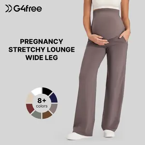 G4Free Maternity Wide Leg Pants for Comfortable Pregnancy Pregnant Prenatal G4Free Maternity Wide Leg Pants for Comfortable Pregnancy Pregnant Prenatal