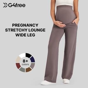 G4Free Womens Over the Belly Maternity Wide Leg Pants Stretchy Pregnancy Yoga Trousers with Pockets Casual Layering EverGoing 2026