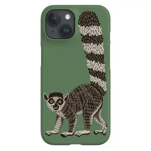 Lemur Phone Case  Cute Safari Jungle Animal  Cover for iPhone, Green