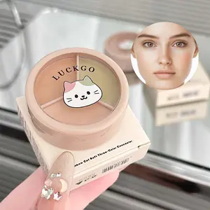 Colorful Cat Moisturizing Three-Color Concealer Covers Acne Marks and Dark Circles Long-Lasting Non-Caking Smooth Finish