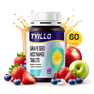 Tyillo Grape Seed Nicotinamide NAD+ Supplement Anti-Aging Support Skin Nourishing Beauty Support Skin Health Energy Supplement Vitamins and Health Supplements Focus Antioxidant Energy Supplement Immune Support Suitable for Adults  60 Tablets