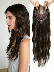 🔥Instantly Boost Your Hair Volume! 22 Inch Straight Hair Topper with Bangs, Synthetic Hairpieces | 100% Premium Kanekalon Synthetic Hair | Clip-In Design for Thinning Hair | Realistic Look & Confidence