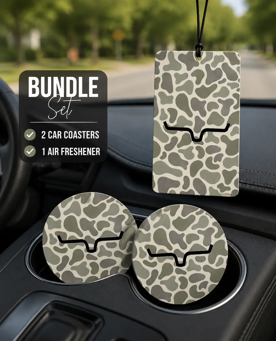 BUNDLE matching Air Freshener plus coasters
