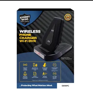 Street Wise Wireless Phone Charger Wi-Fi DVR Camera SWWPC with Adjustable Holder & HD 1080p Video Quality